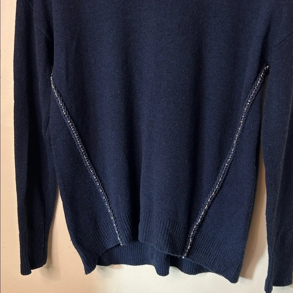 J. Crew Women’s Navy Blue Crewneck Sweater 100% Wool Size S